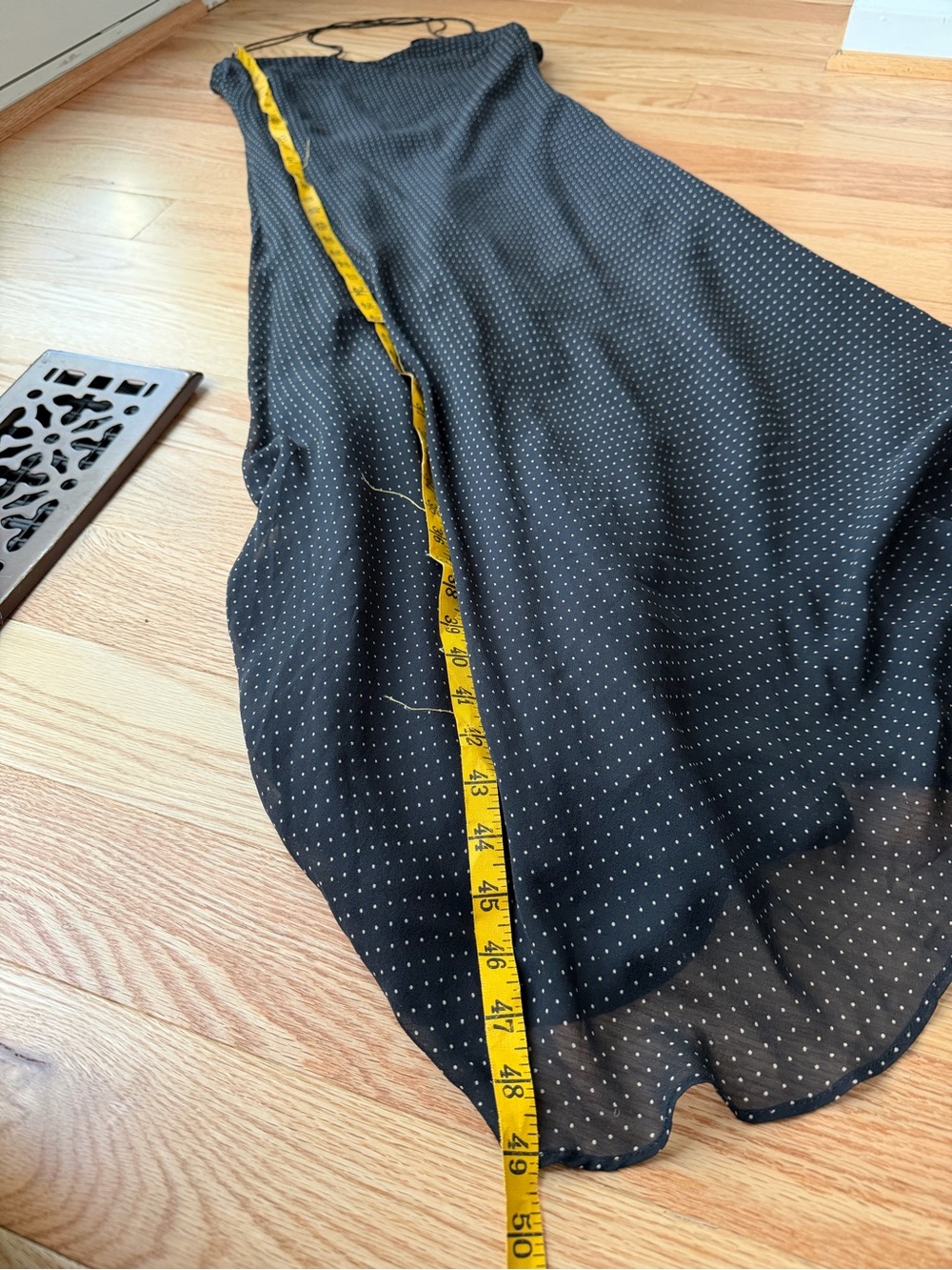 Lauren Ralph Lauren 100% Silk Black Polka Dot Low Back Slip Maxi Dress 10 - Picture 11 of 11